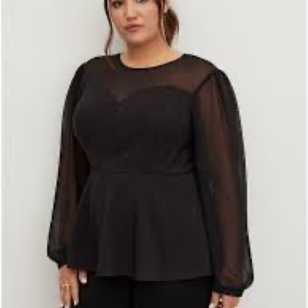 Torrid black peplum top with sweetheart neckline!!!!